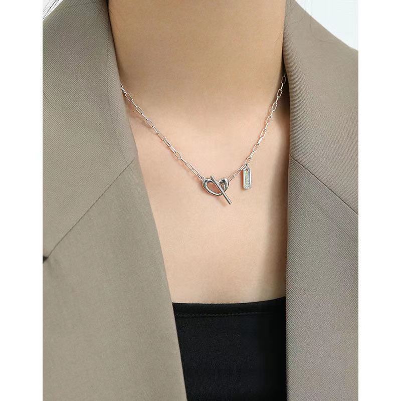 Women necklace sterling silver 925 necklace scandinavian design heart necklace jewelry(图3)