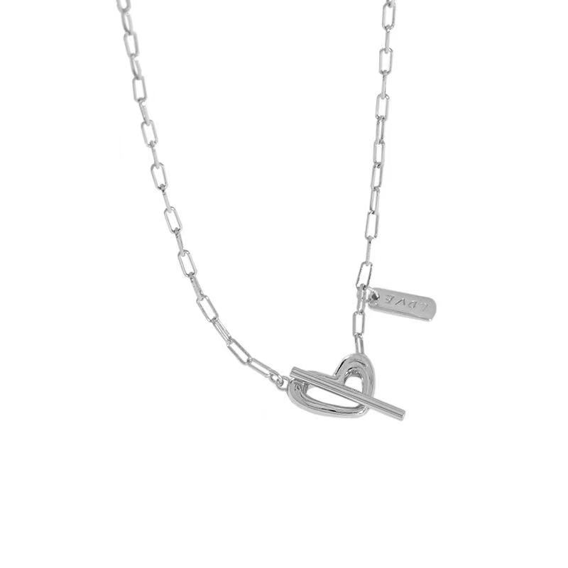 Women necklace sterling silver 925 necklace scandinavian design heart necklace jewelry(图5)