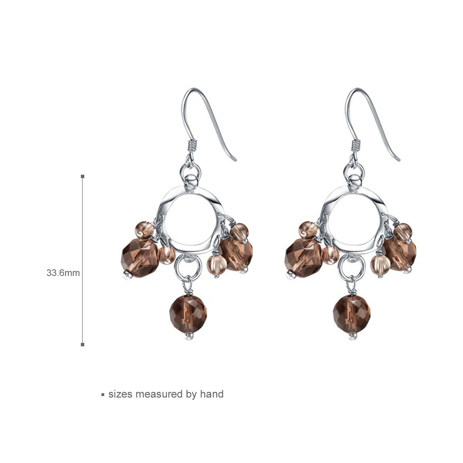 Jewelry Manfacturer sterling silver hook earring glass pendant women jewelry drop earring(图1)