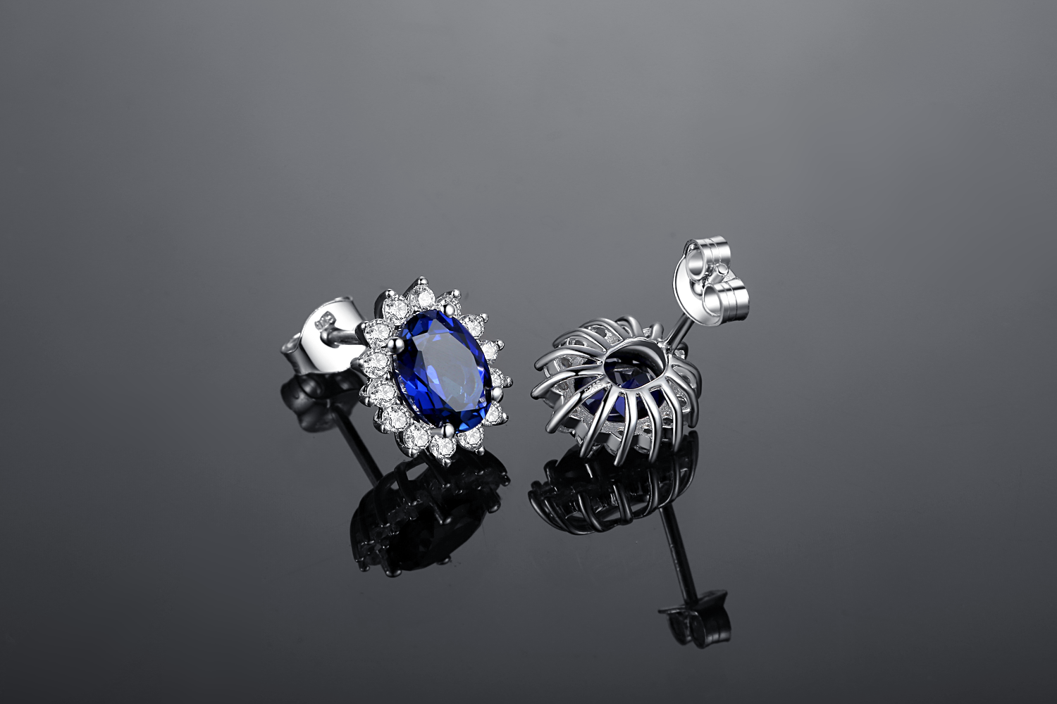 Manufacturer Elegant 925 sterling Silver flower stud earring CZ jewelry for women(图2)