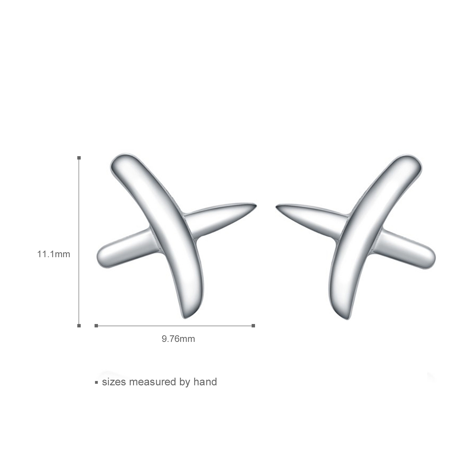 OEM Trendy Sterling Silver Cross Stud Earrings Rhodium Plated Cross Charm Earring(图2)
