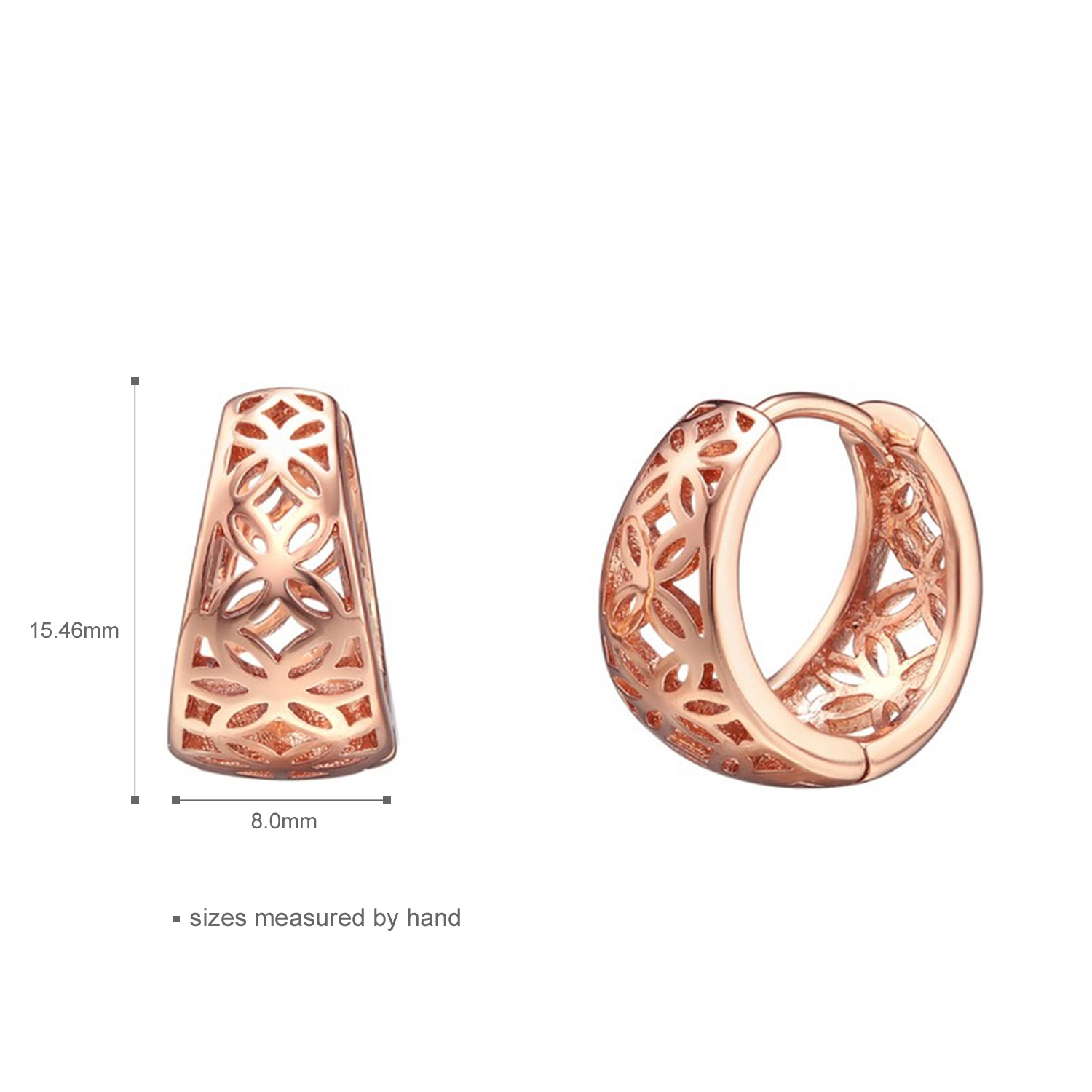 Manufacturer 925 sterling silver rose gold plated hoop earrings hollow women hot sale jewelry(图1)