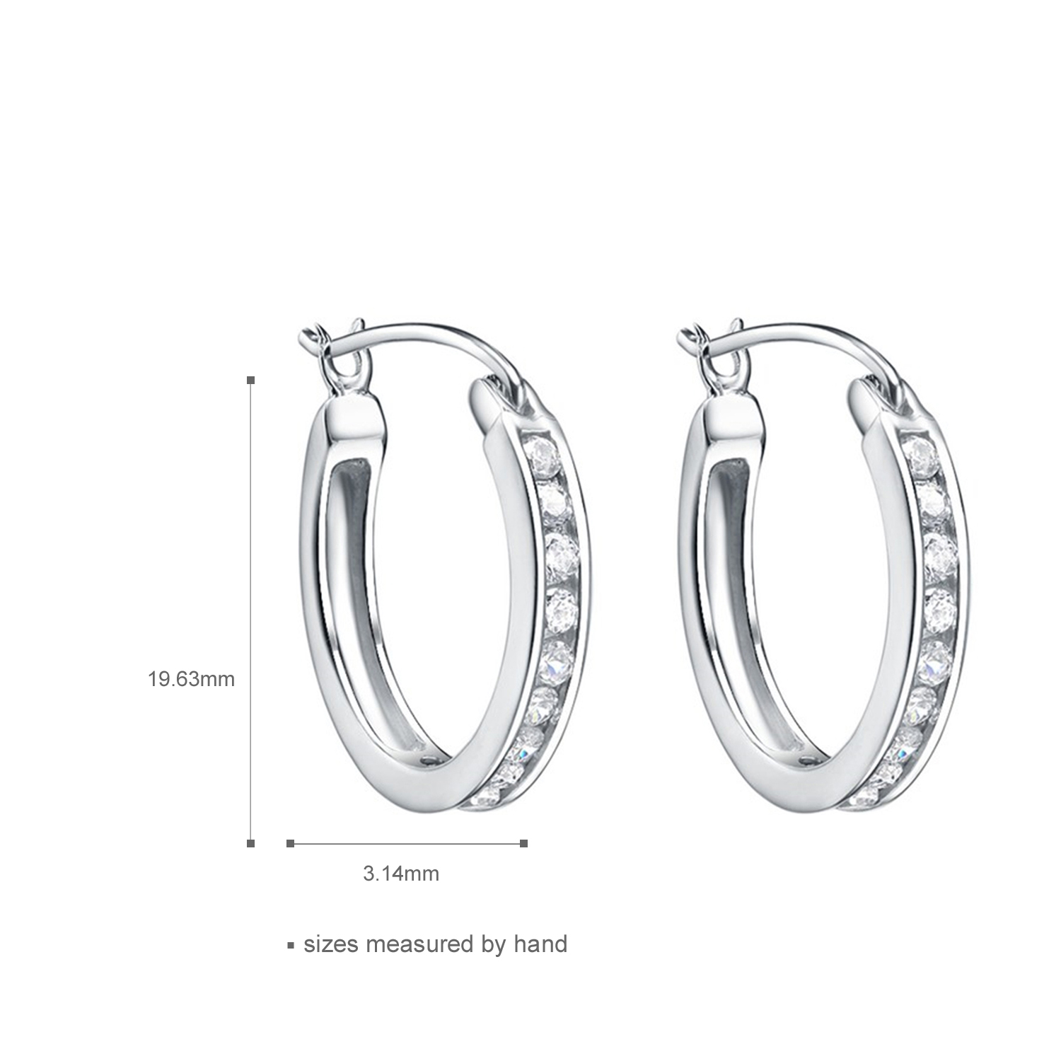 OEM&ODM welcome elegant 925 sterling silver rhodium plated CZ hoop earrings women jewelry gift(图1)