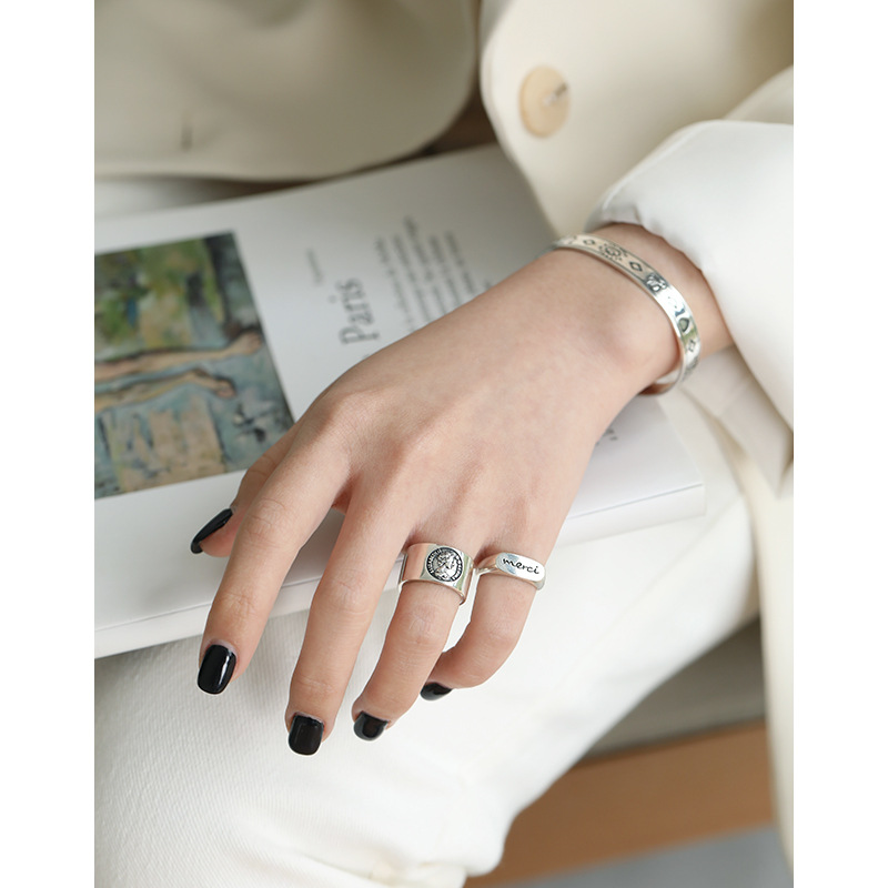 Personalzied rings 925 sterling silver gold plated ring silver plating engraved rings women jewelry(图2)