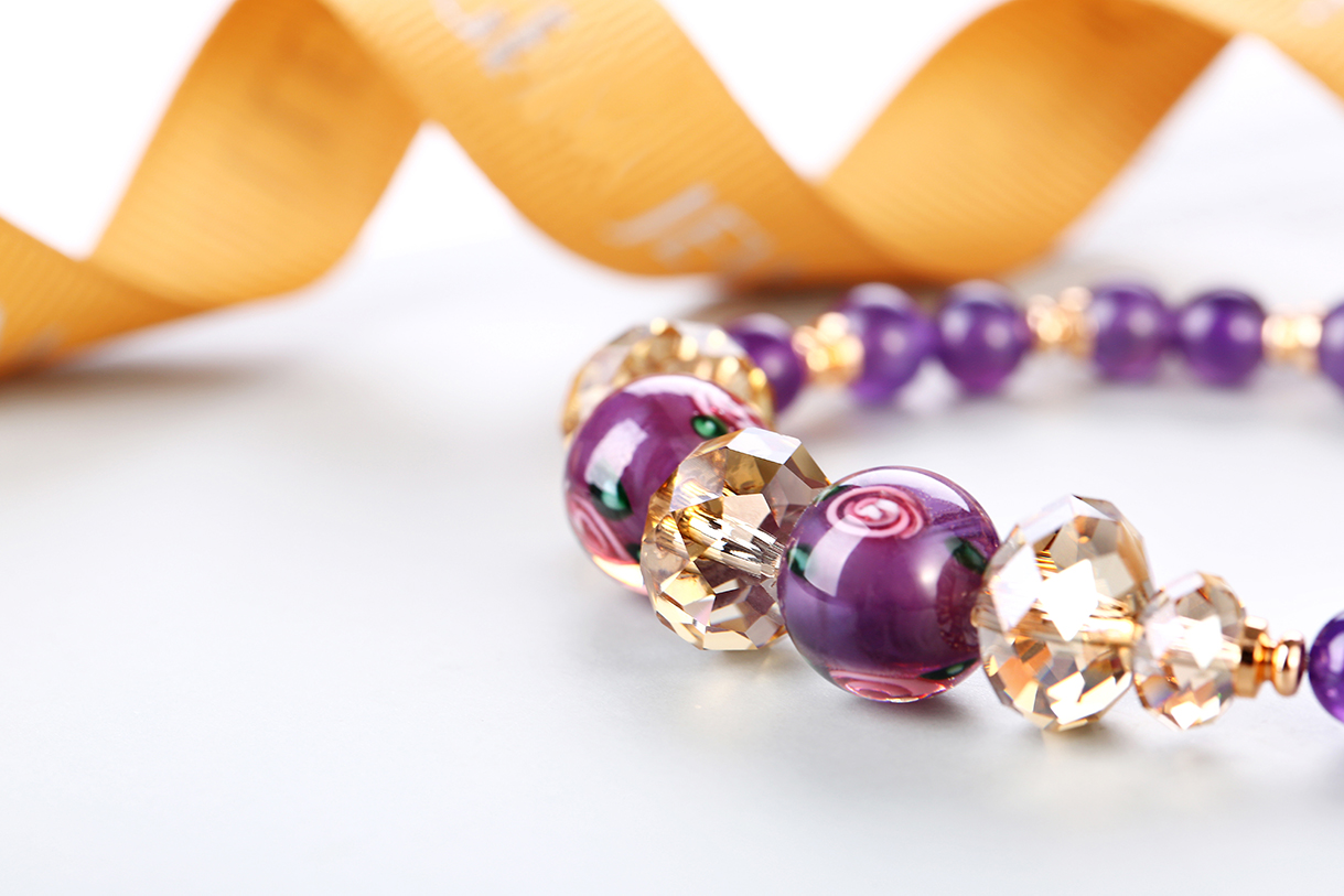 Charm Purple Glass Quality Beads Bracelets Women Jewelry Manufacturer(图4)