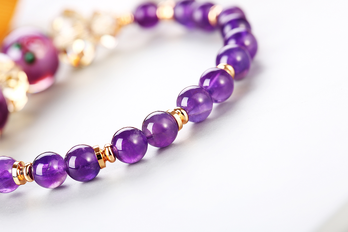 Charm Purple Glass Quality Beads Bracelets Women Jewelry Manufacturer(图5)