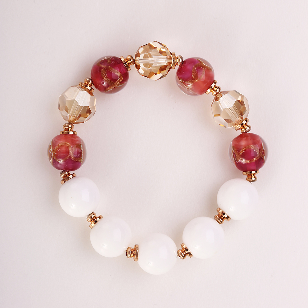 Charm Red Glass Quality Beads Bracelets Women Jewelry Birthday Present Luxury Bracelet braclets bead(图1)