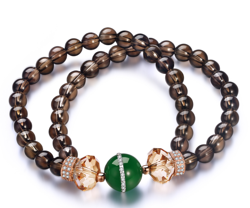 Factory quality Round Pendant Glass Bracelet Women Jewelry Citrine Beads Bracelets(图1)