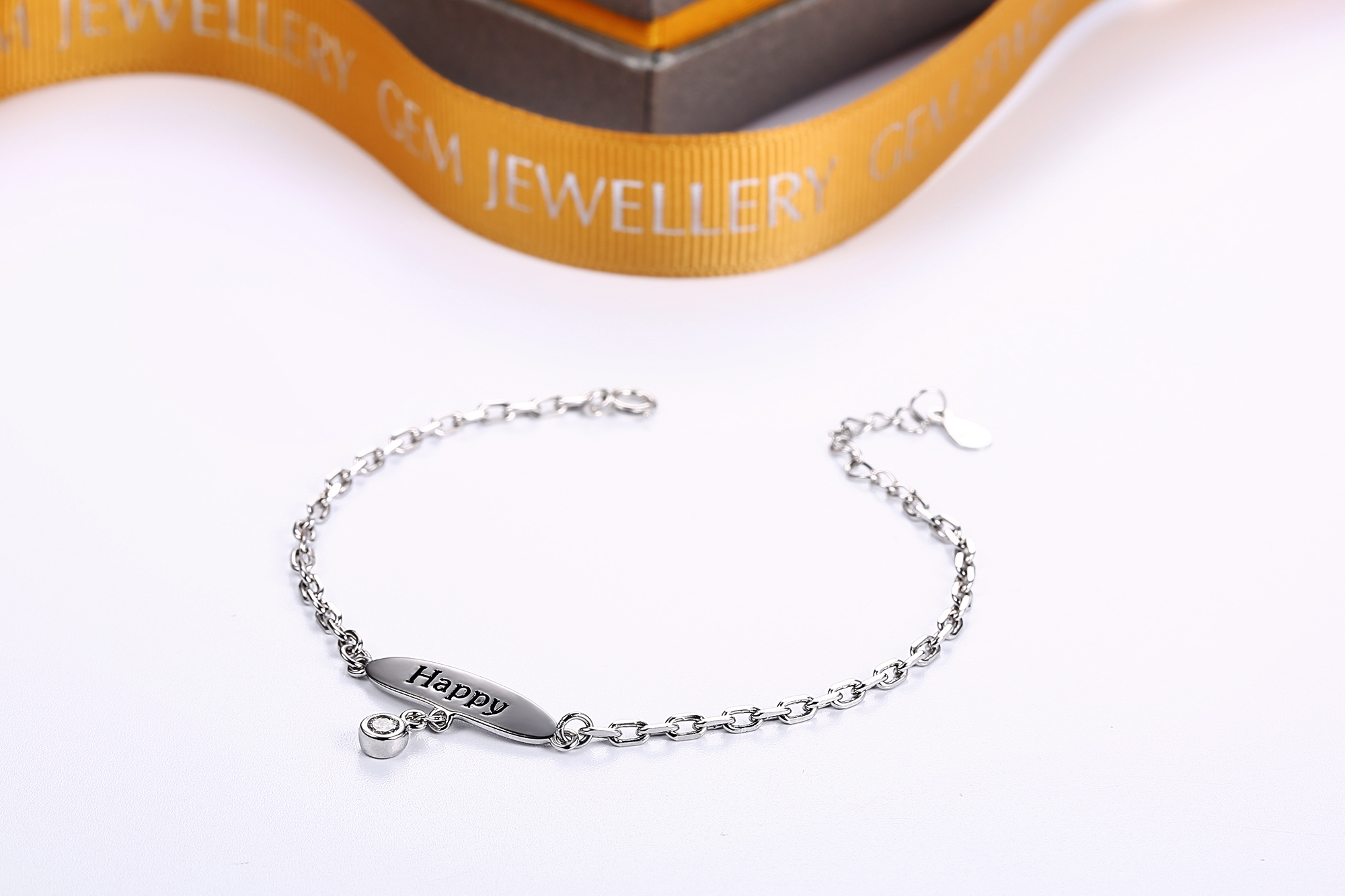 Simple Personlzied 925 sterling silver Bracelet Girls Child Clear CZ Bracelets bangle jewelry(图1)