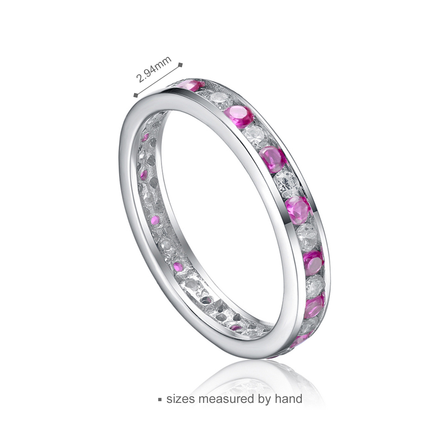 Sterling silver ring eternity wedding engagement finger ring design for women(图2)