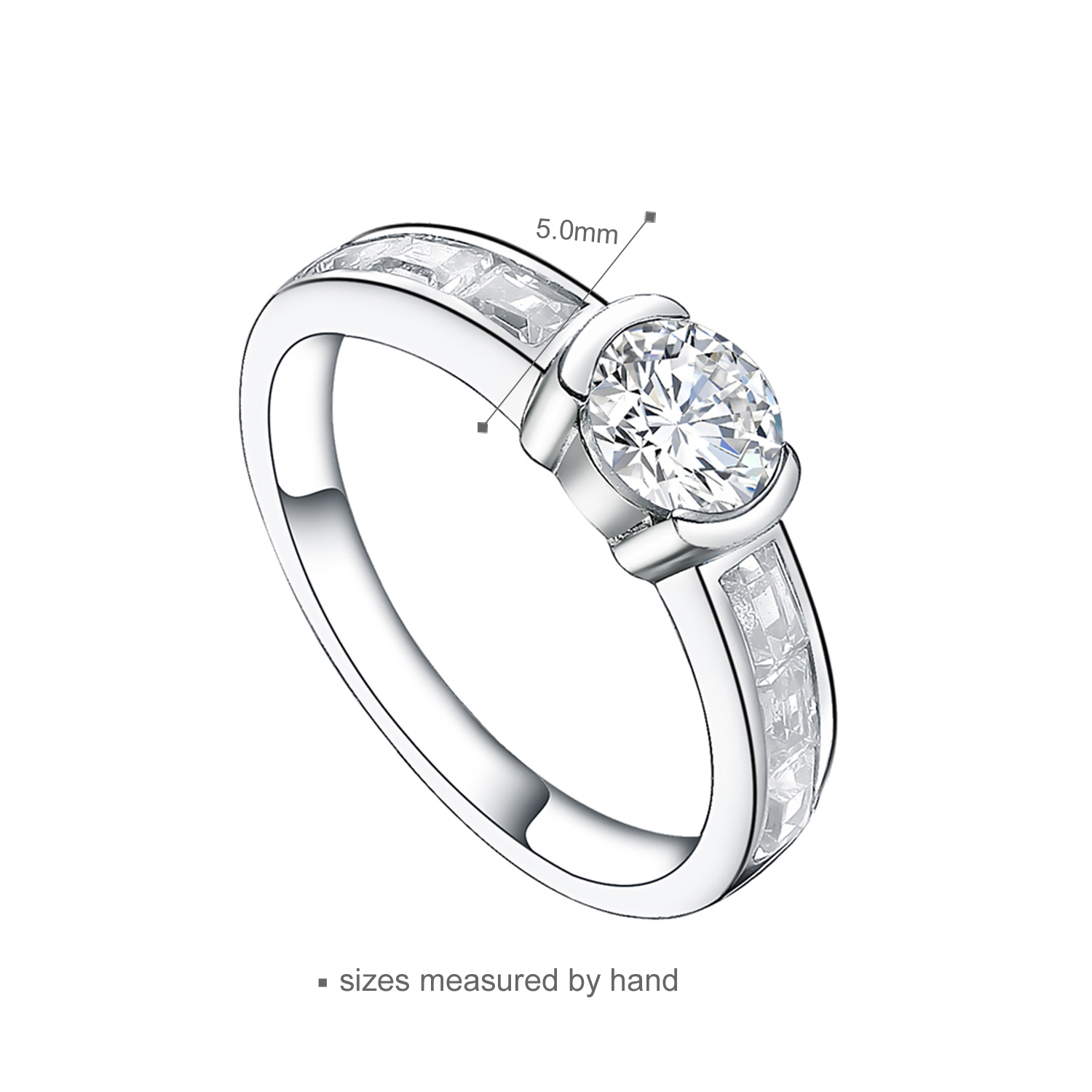 Elegant Simple Rings 925 Sterling Silver Wedding Engagement Jewelry Custom Logo Design Rings(图1)