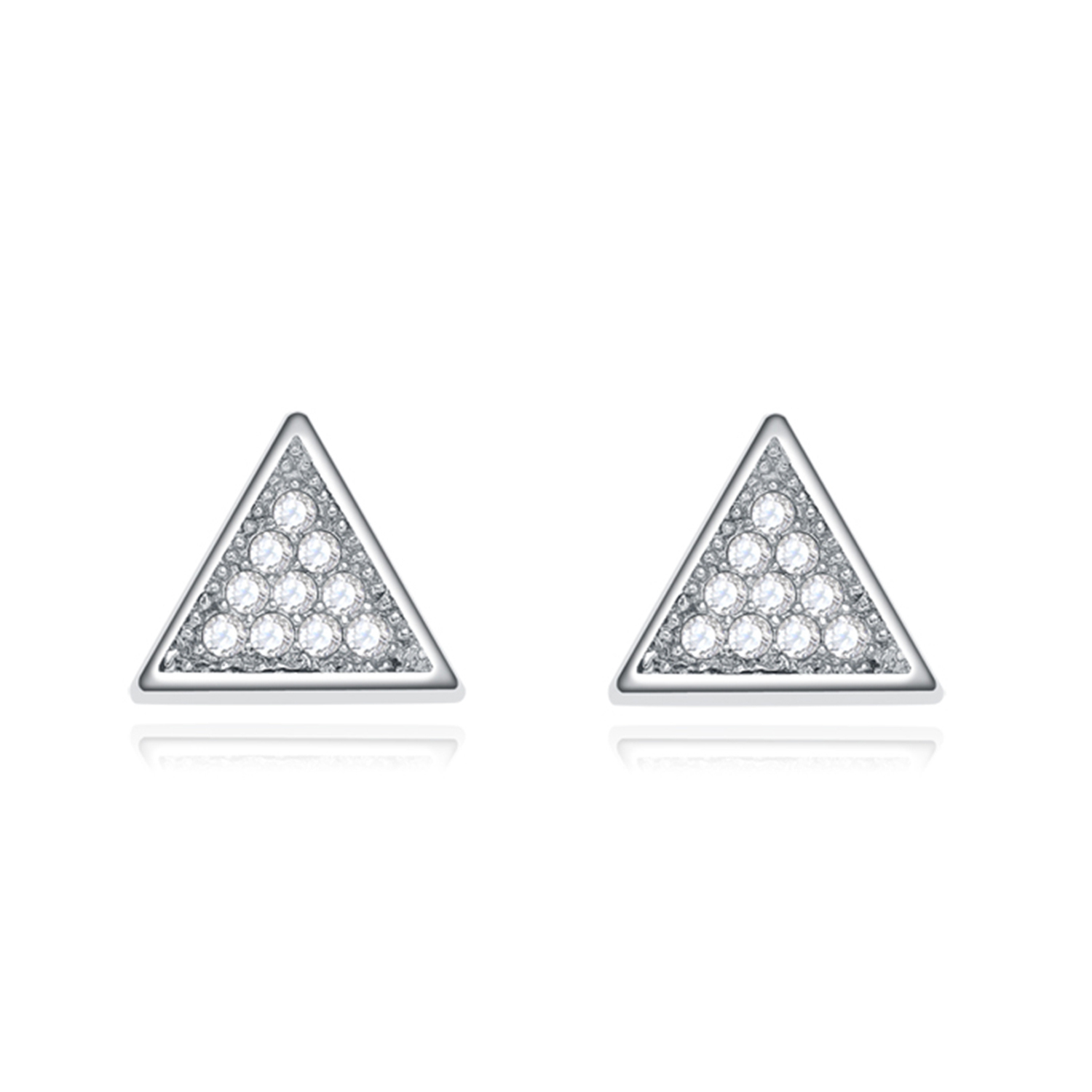 Popular High Quality Triangle Cz Stud Bridal 925 Silver Women Earrings(图5)