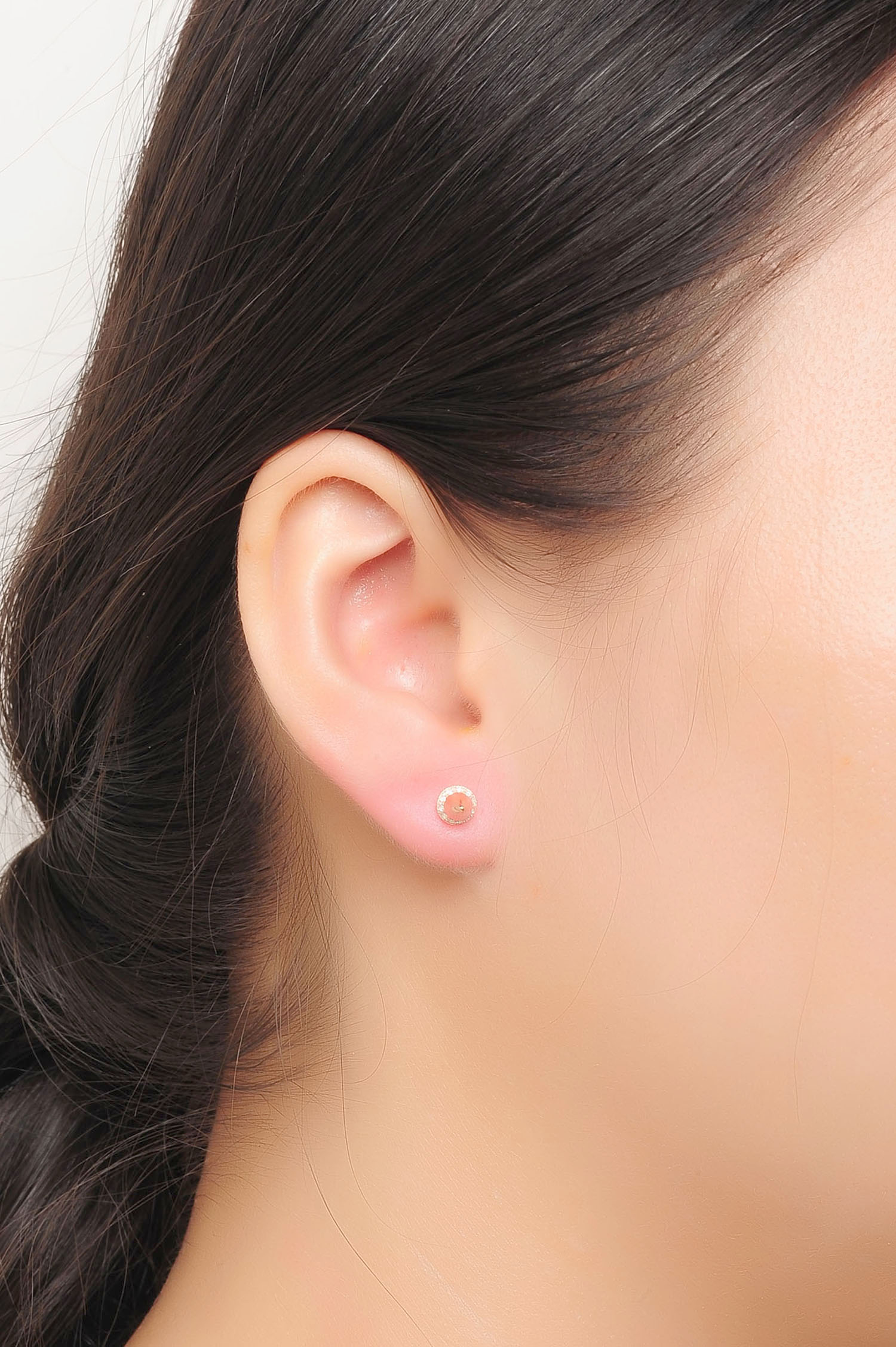 Rose Gold Plated Studs Earrings Women Fashion Wholesale 925 Silver Jewelry(图2)