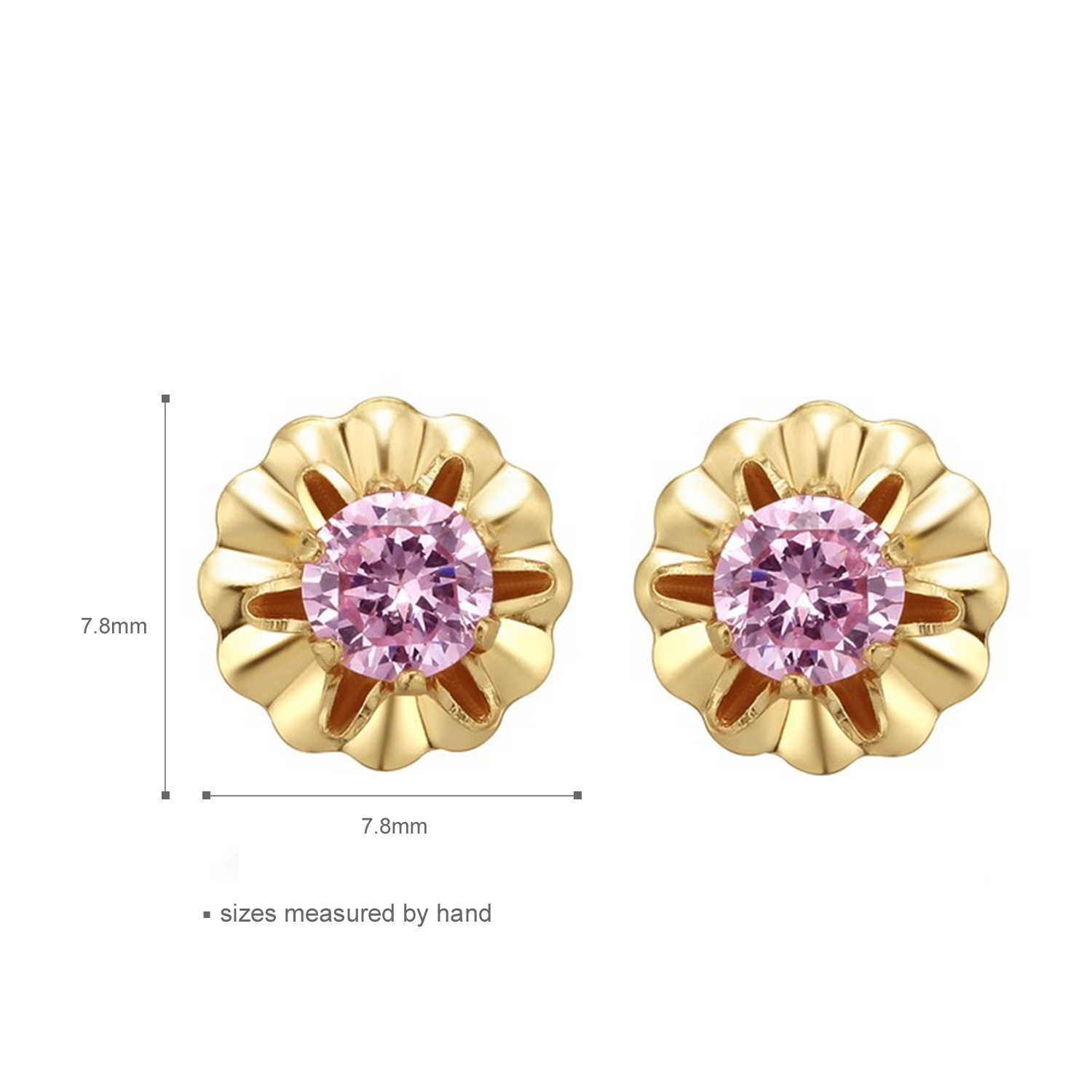Gold Plated Pink CZ Stone High Quality Factory Women 925 Silver Jewelry(图1)