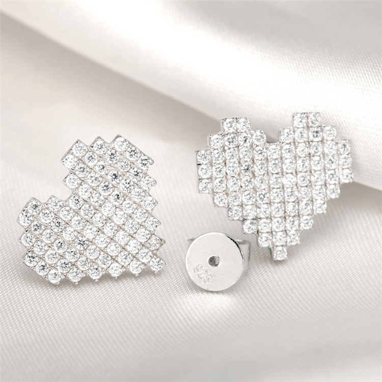 Wholesale Silver Jewelry Wholesale Jewelry Accessory Trendy Heart stud Earrings(图2)