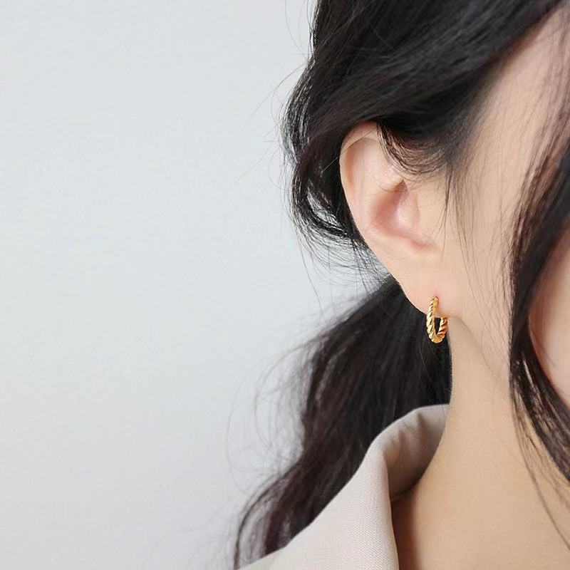 Factory Jewelry earrings sterling silver gold rhodium plated hoop earrings women(图2)