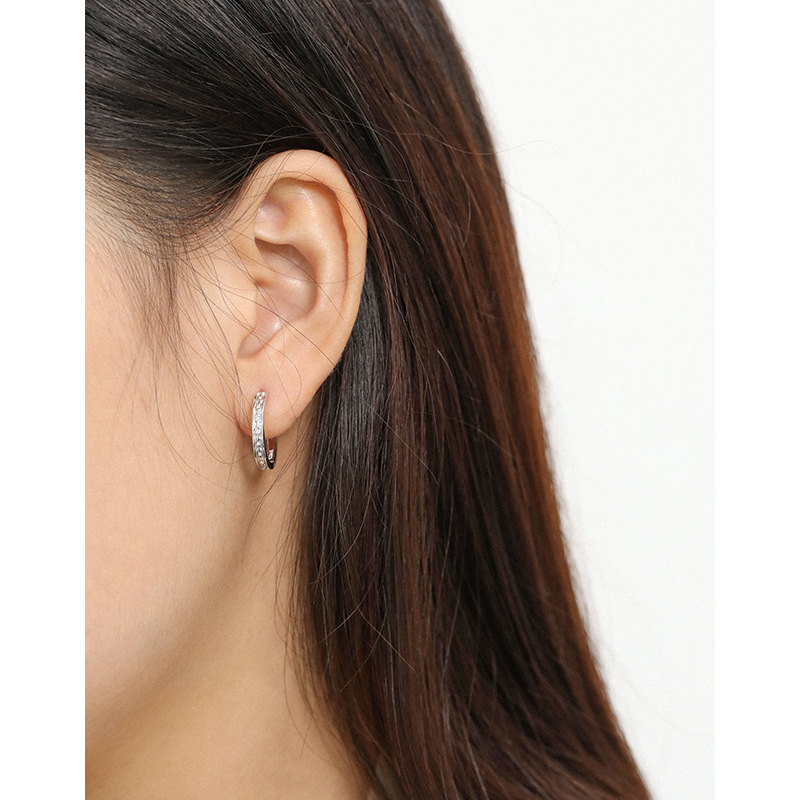 Gold/Rhodium Hoop Earrings For Women Sterling Silver Lightweight Earrings  Jewelry Gifts for Girls(图4)