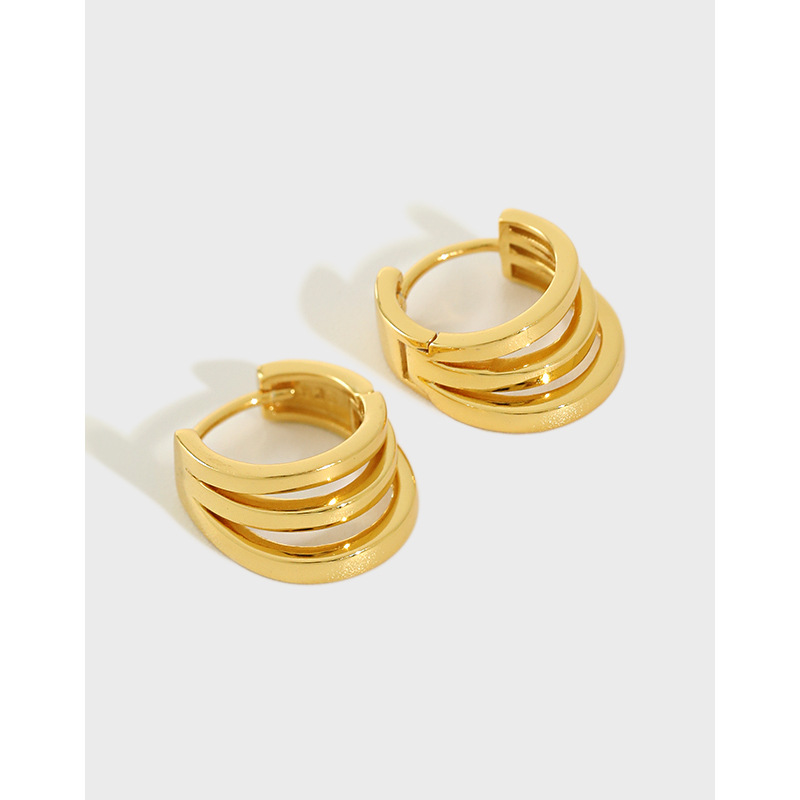 Jewelry hoops sterling silver gold rhodium plated hoop earrings for women girl(图1)