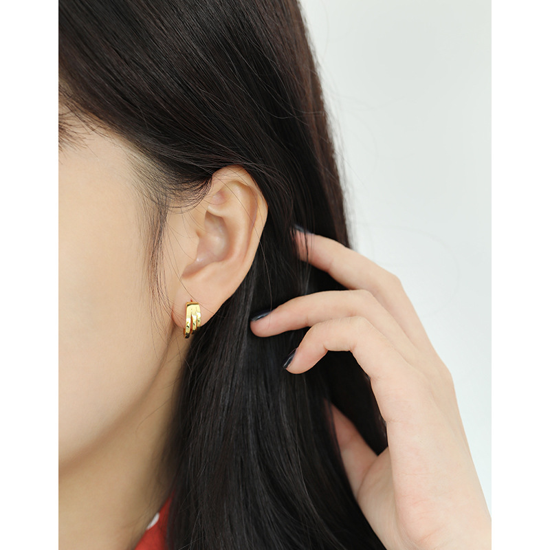Jewelry hoops sterling silver gold rhodium plated hoop earrings for women girl(图2)