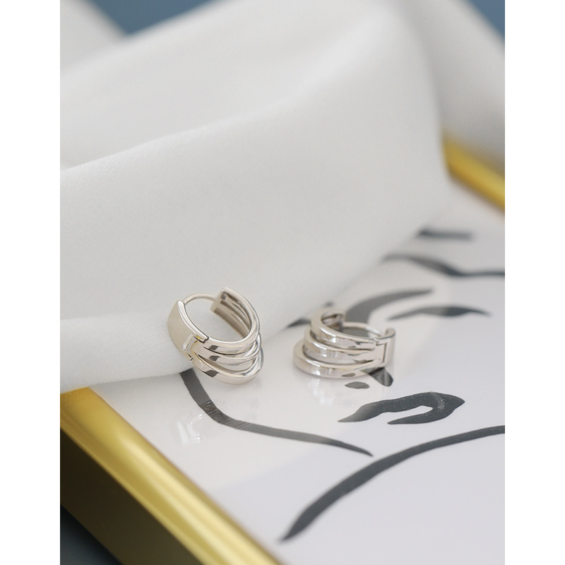 Jewelry hoops sterling silver gold rhodium plated hoop earrings for women girl(图3)