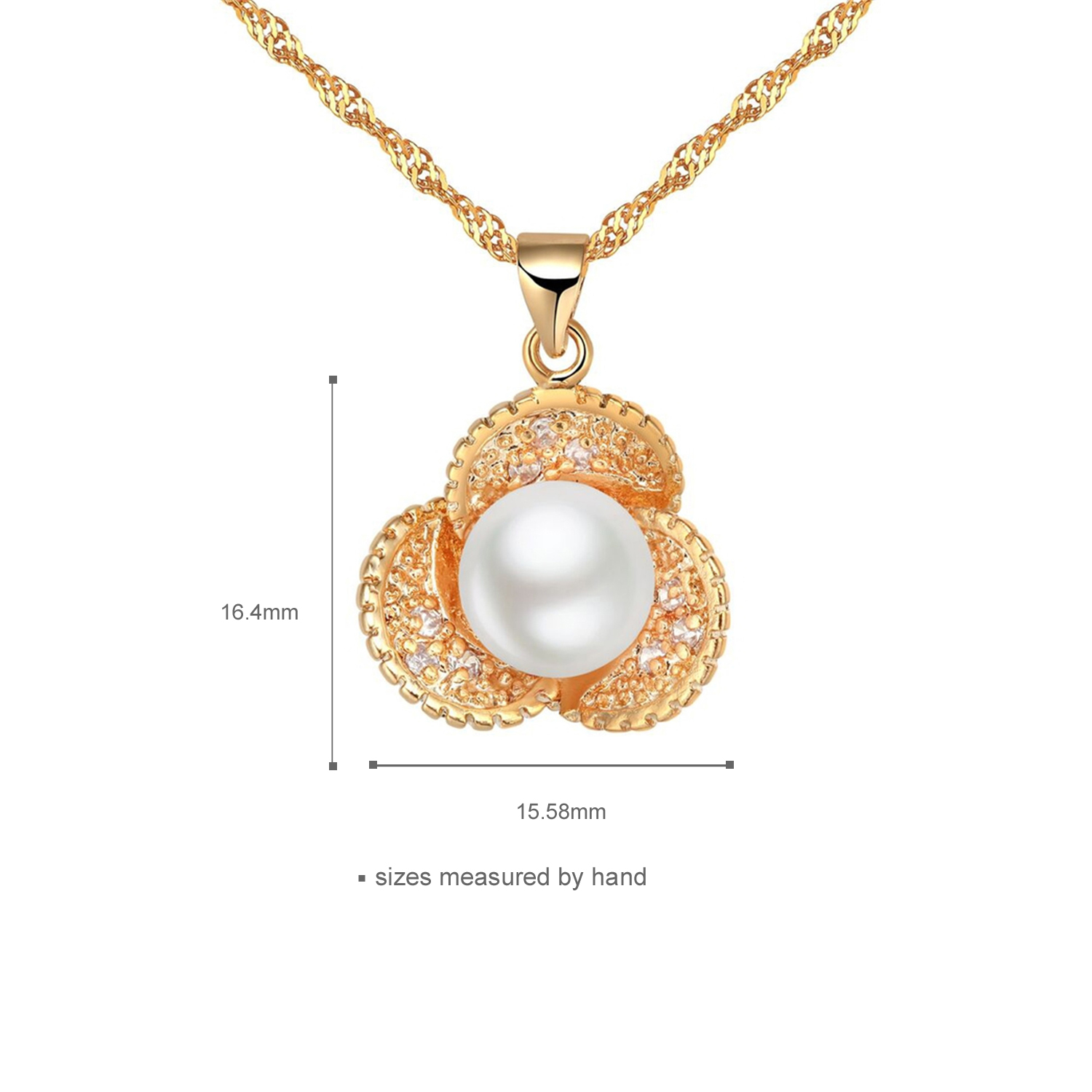 Jewelry Manufacturer 925 sterling silver Pearl Jewelry Set Sliver Necklace Ring Gold Plated(图3)