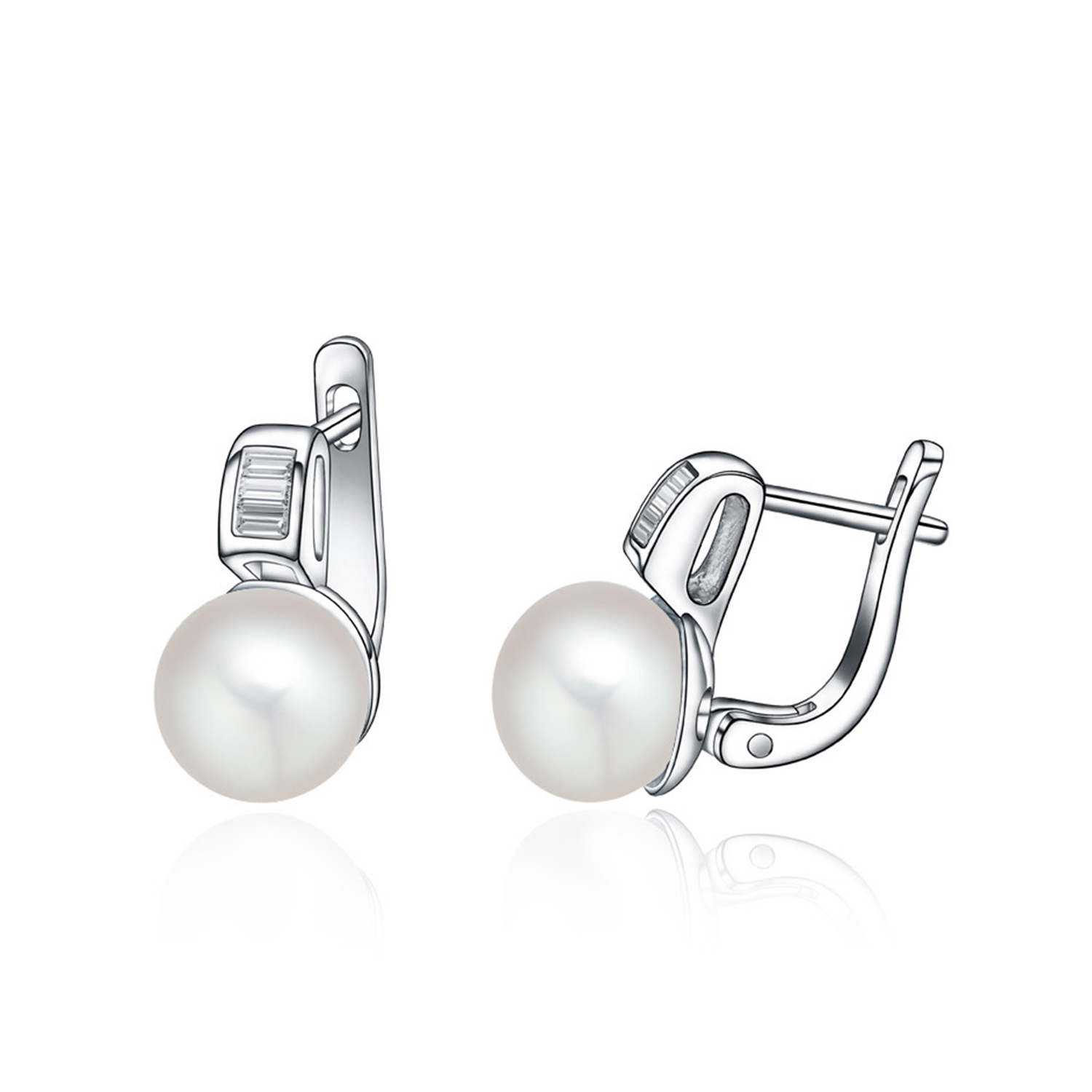 Pearl Jewelry Set 925 Sterling Silver Earring Ring Necklace Pendant (图1)