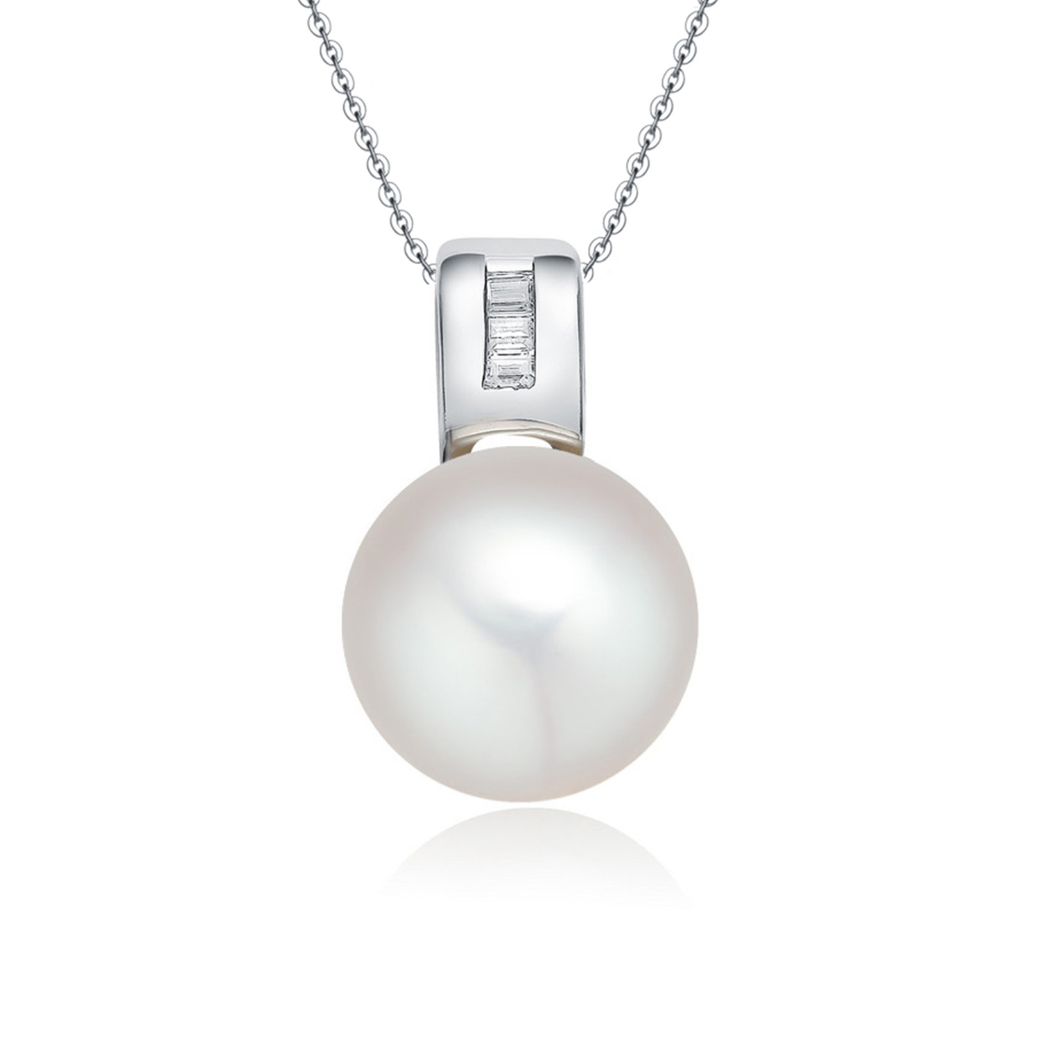 Pearl Jewelry Set 925 Sterling Silver Earring Ring Necklace Pendant (图3)