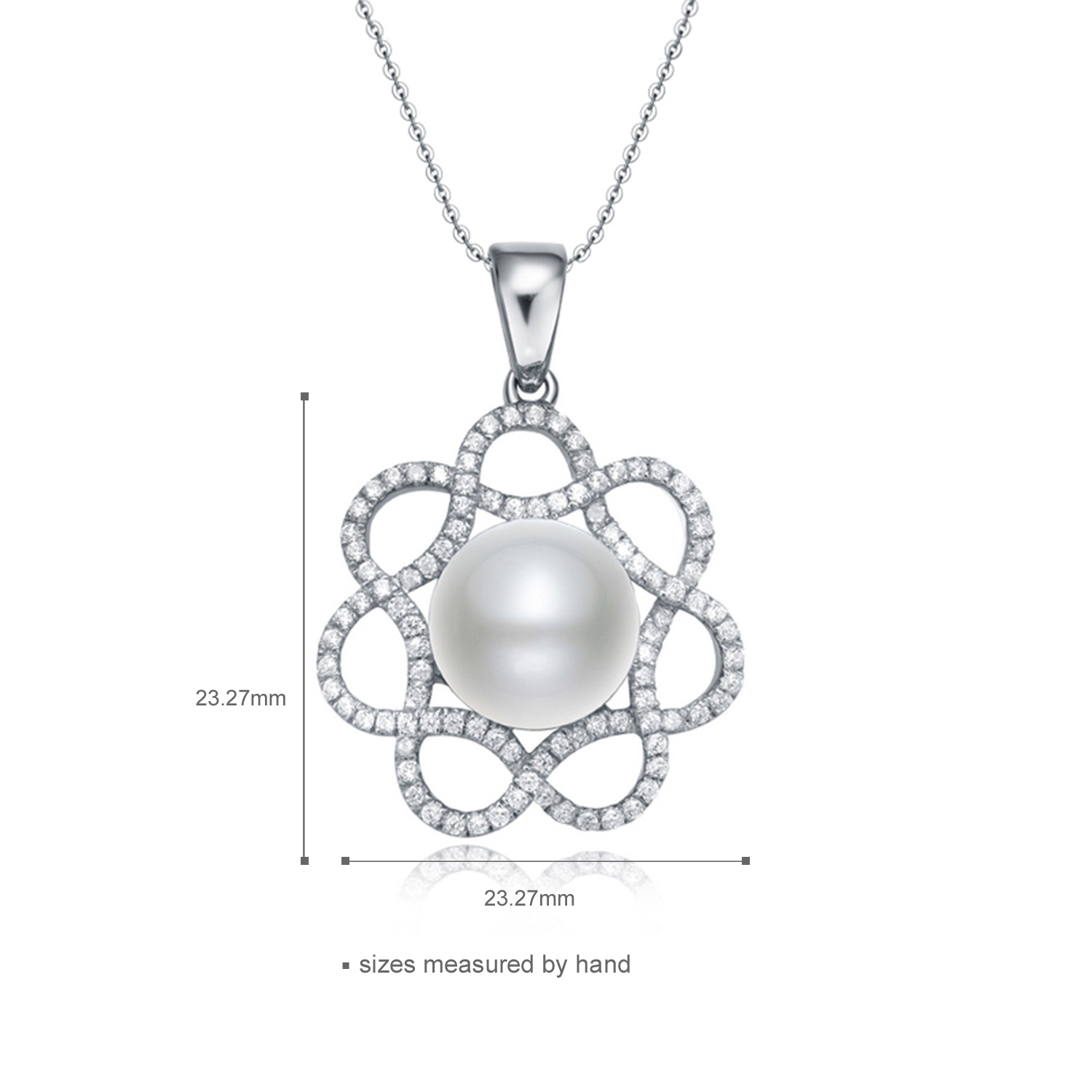 Factory Women 925 Sterling Silver Necklace Earrings Jewelry Set Cubic Zirconia White Pearl(图6)