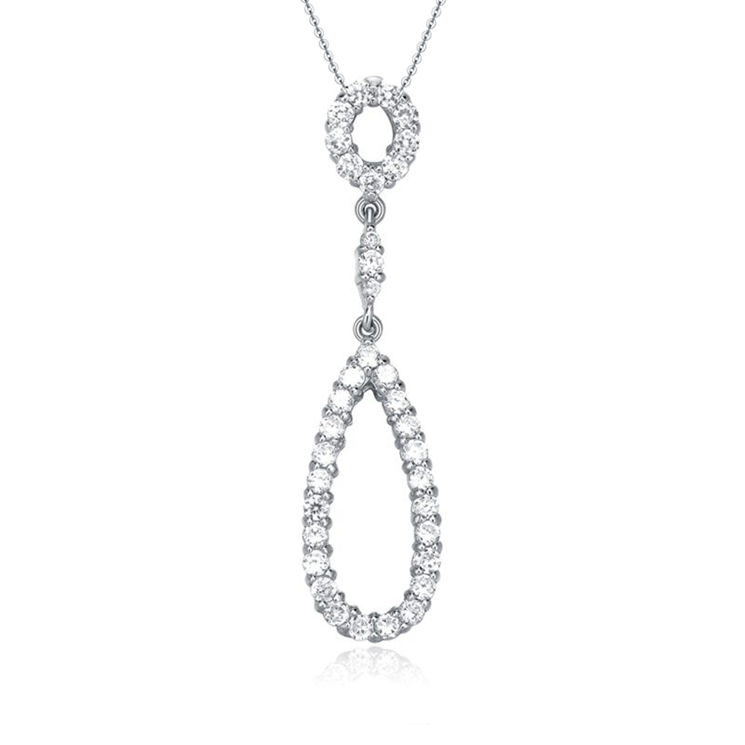 Elegant Trendy Pendant Necklace Earrings Women 925 Bridal Jewelry Set(图1)