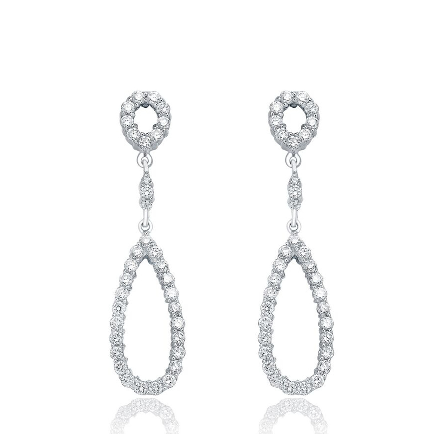 Elegant Trendy Pendant Necklace Earrings Women 925 Bridal Jewelry Set(图2)