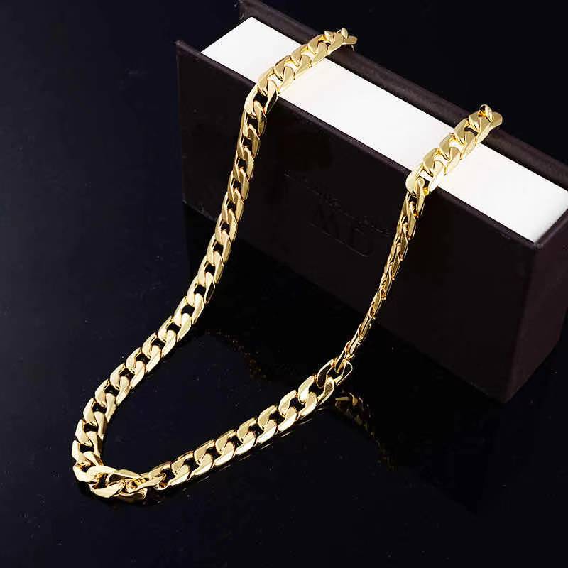 Engagement Gift Party Wedding Fashion Items Multicolor Trendy Mens Chunky Chain Gold Necklace(图7)
