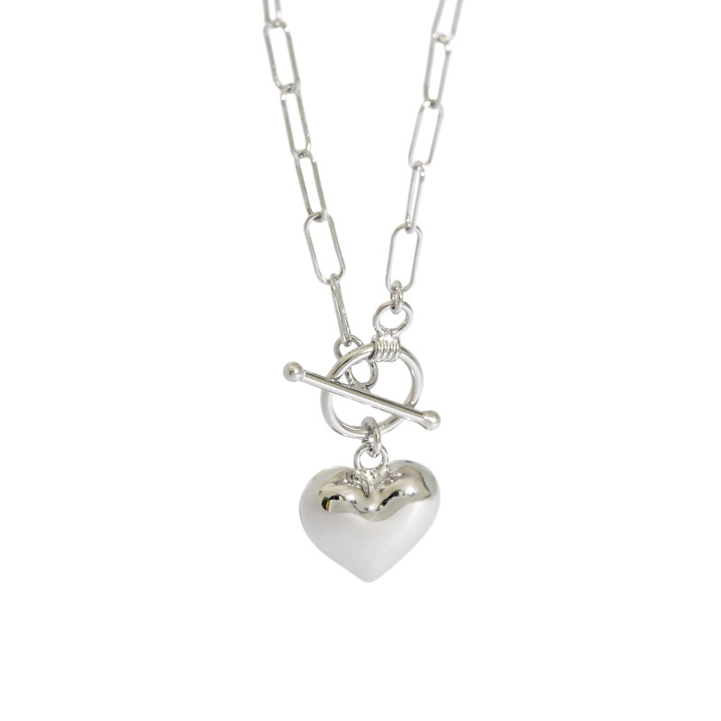 Custom Heart Charm Jewelry 925 Sterling Silver Gold Plated Pendant Necklace(图2)