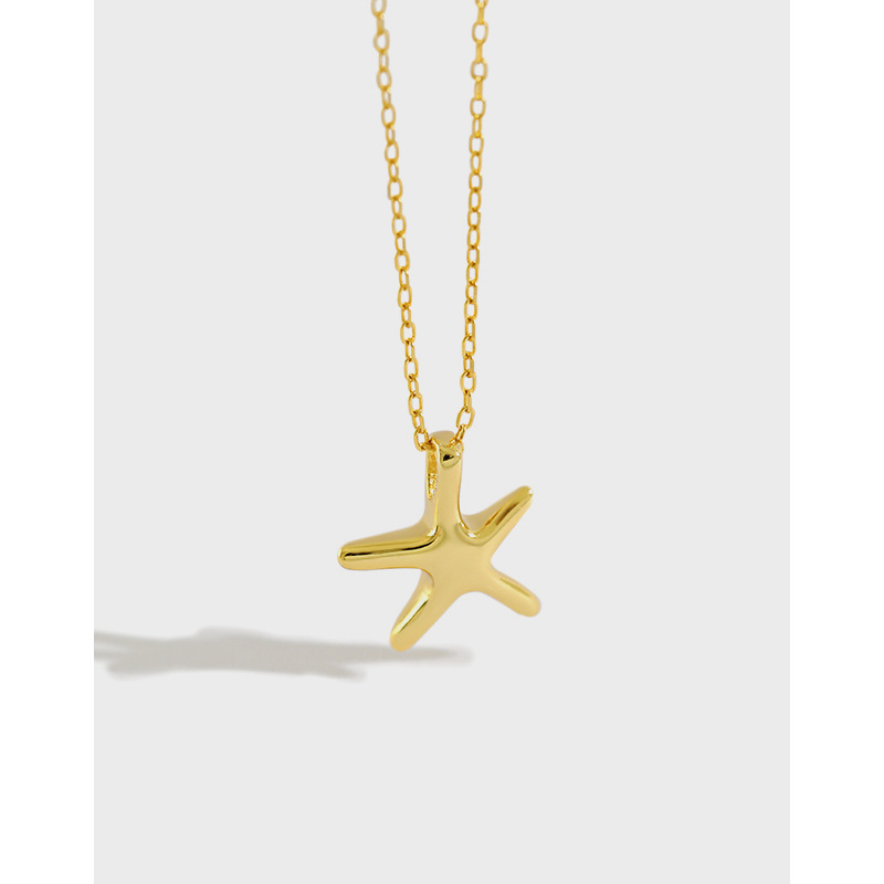 Custom necklace 925 sterling silver gold plated star pendant chain necklace(图5)