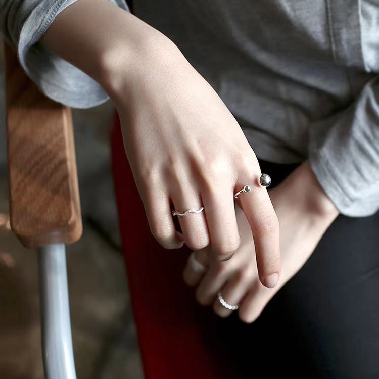 Party Plain Circle Trendy Minimalist Women Sterling Silver Rings(图8)