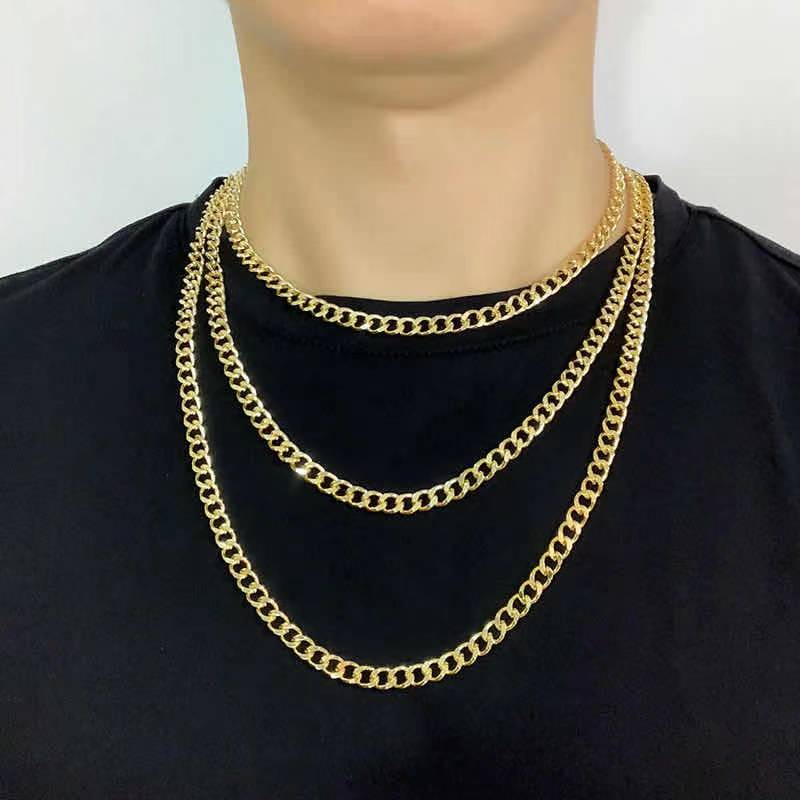 Classic And Simple Economical Trendy Gold Plated Men Chinese Mens Gold Chains Necklace(图5)