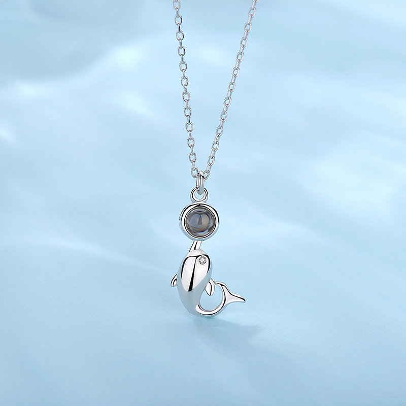 Dolphin Animal Projection Photo Wholesale Women 925 Sterling Silver Women Jewelry Necklaces