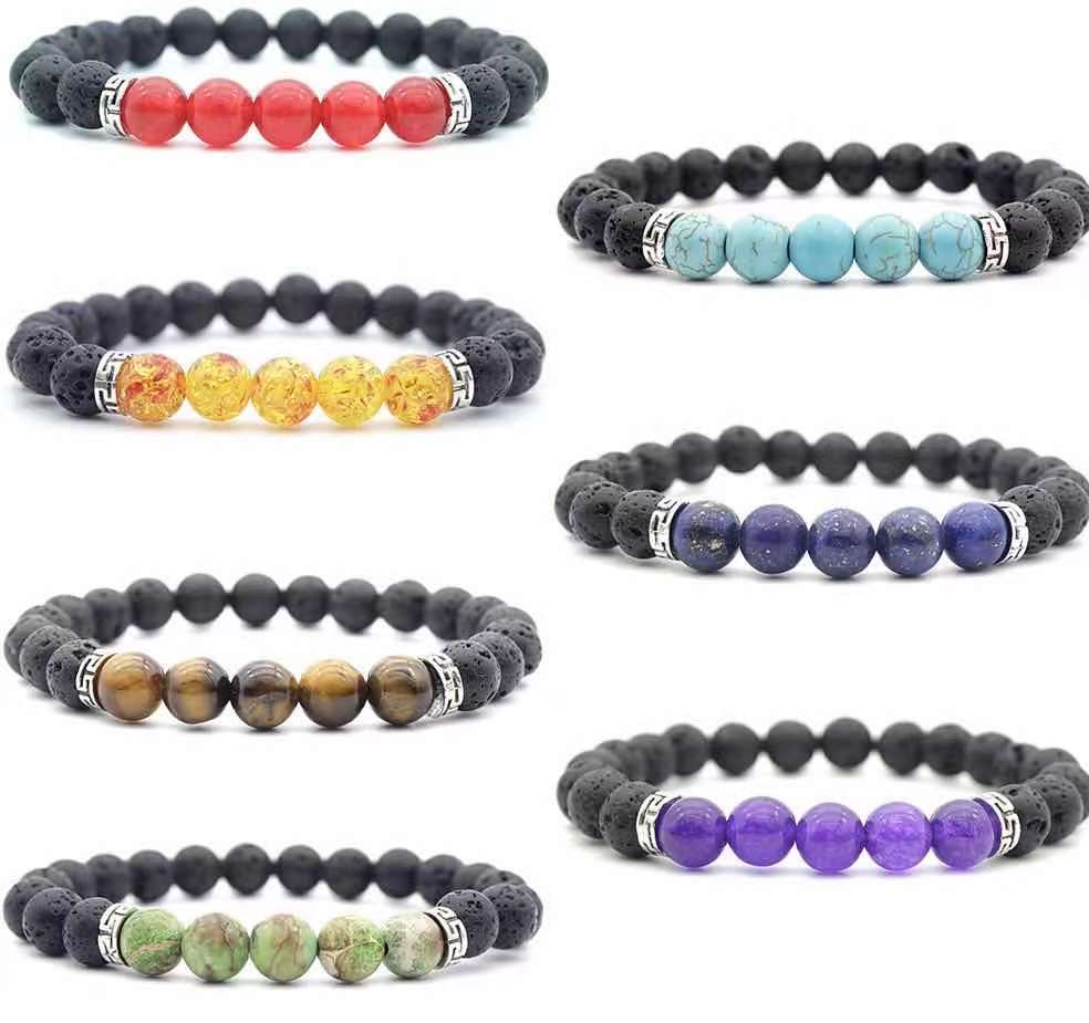 Modern Multicolor Lava Stone 8mm Beads Men And Women Wholesales Beaded Braclets(图5)