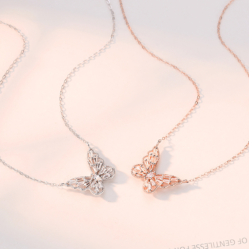 Rose Gold Plated Butterfly Pendant Necklace(图5)