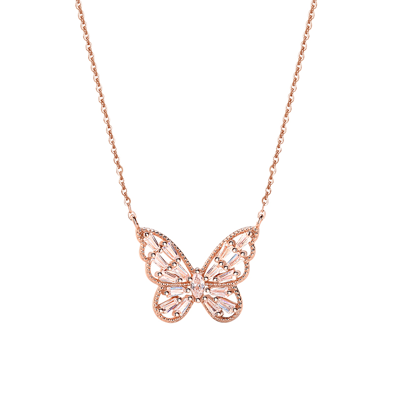Rose Gold Plated Butterfly Pendant Necklace(图7)