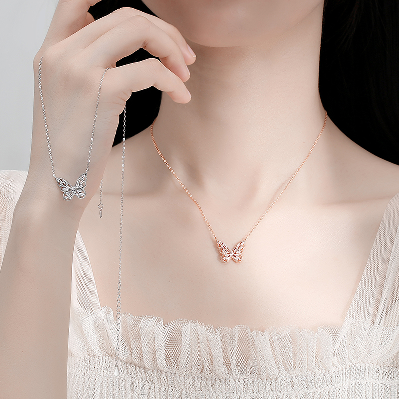 Rose Gold Plated Butterfly Pendant Necklace(图9)