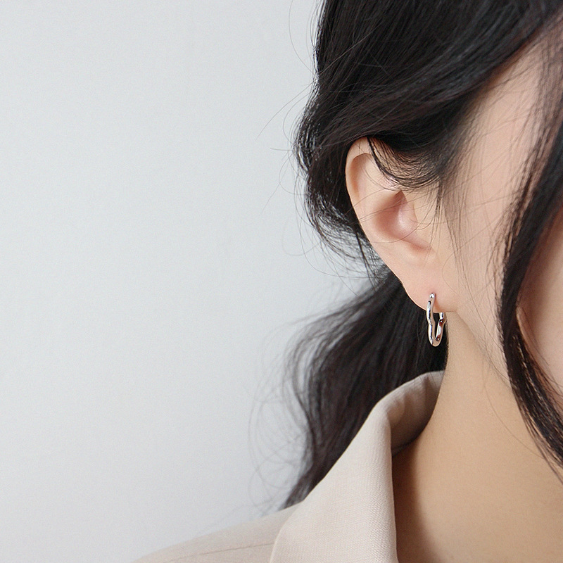 Minimalist earrings design irregular earrings 925 silver female Earrings(图7)