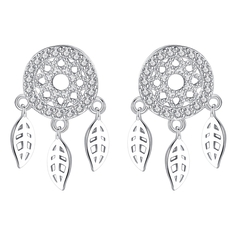 925 sliver Hot selling jewelry custom drop earring unique leaf design women earring drop jewelry  E1(图6)