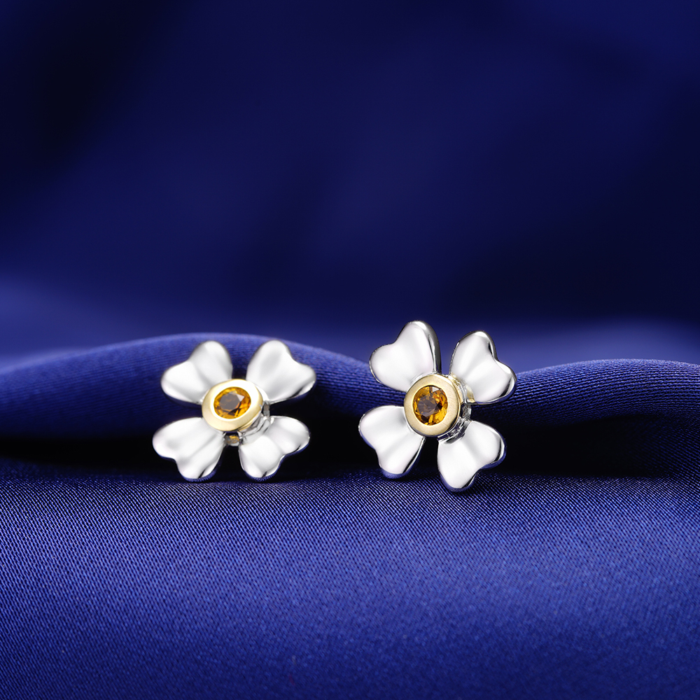 Fashion Dainty Flowers Earrings Design 925 Sterling Silver Elegant Female Gift Earring Jewelry(图4)