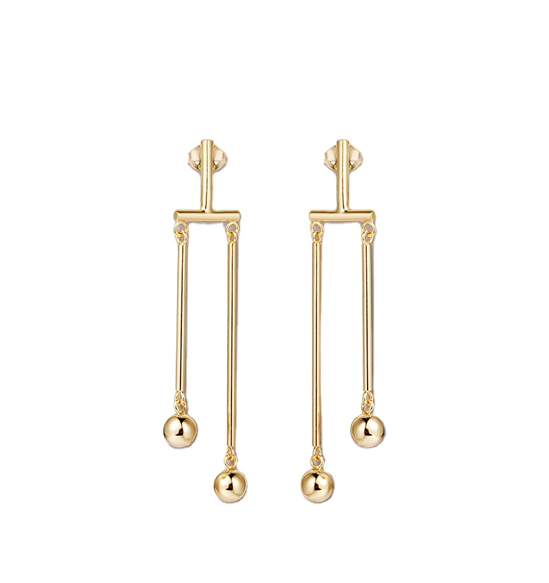 Factory Direct Brass Selling Female Gift Earrings 14K Gold Plating Long Earring Drop Jewelry(图4)