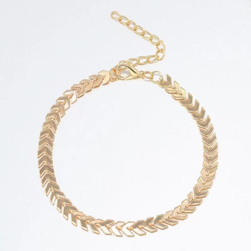  Women Summer Beach Foot 18K Gold Plated Link Chain Anklet(图5)