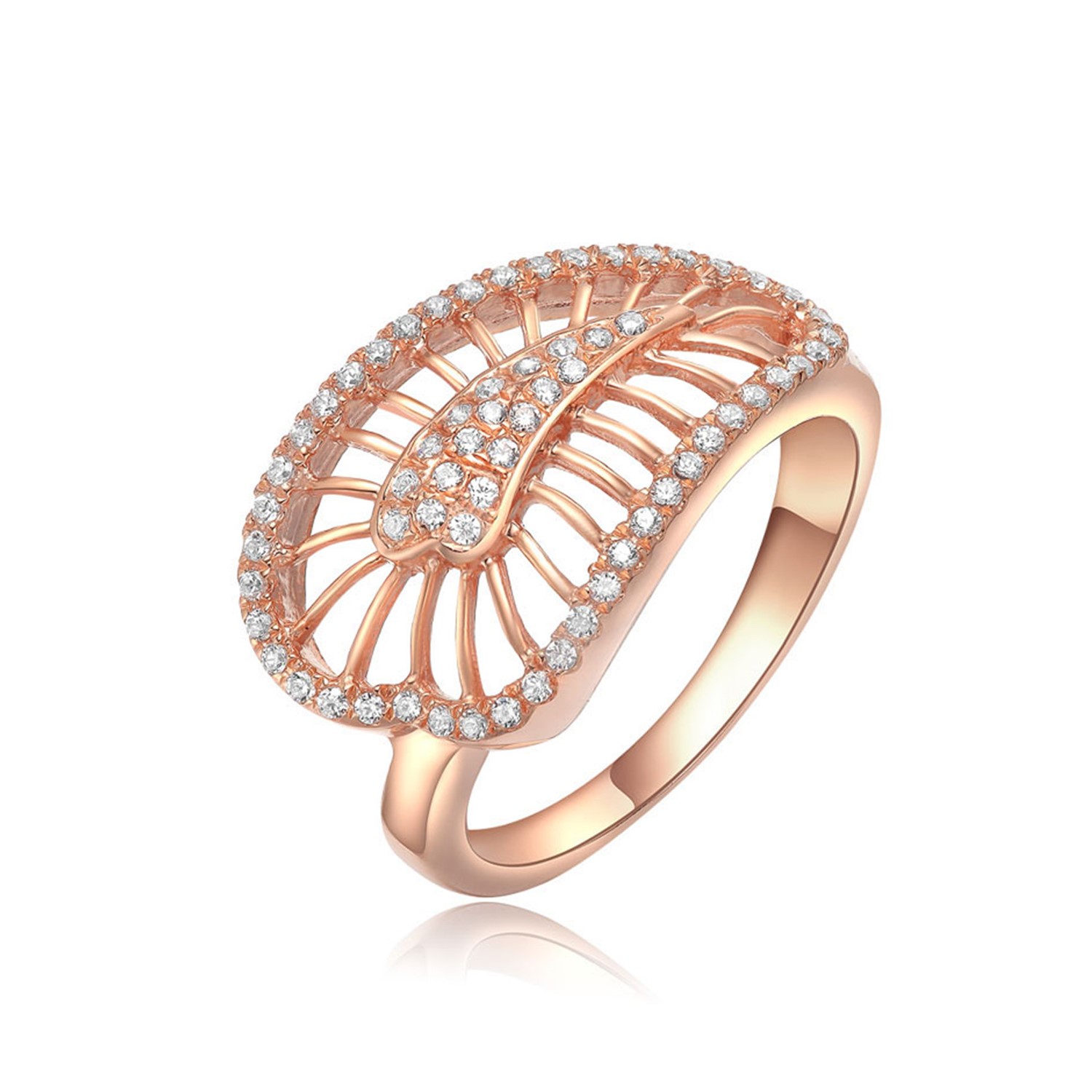 High quality new design ring rose gold plated cubic zirconia ladies jewellery 925 sterling silver ring