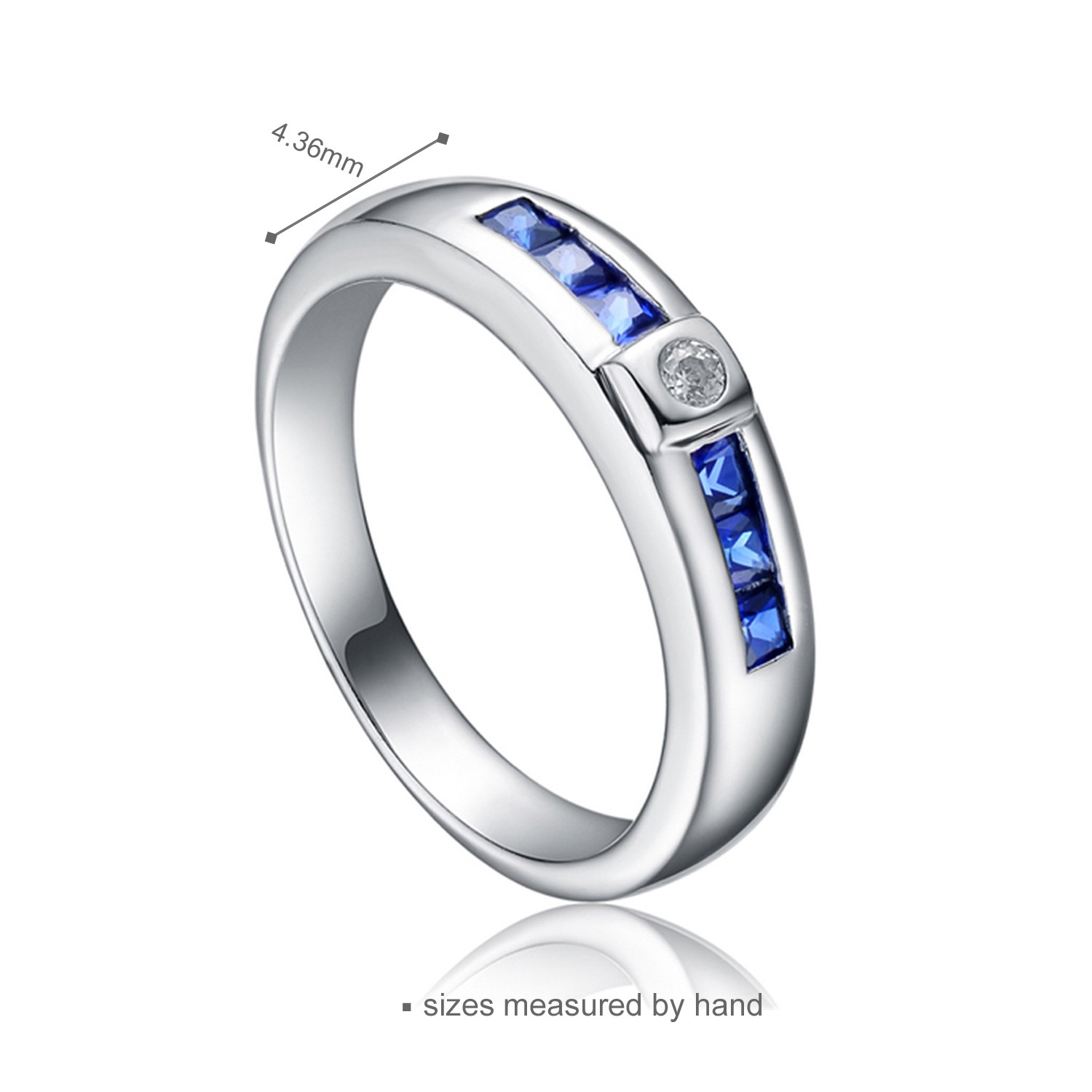 925 Sterling Silver Ring Blue Sapphire Zircon Gemstone Fine Jewelry ring for Women ring(图3)