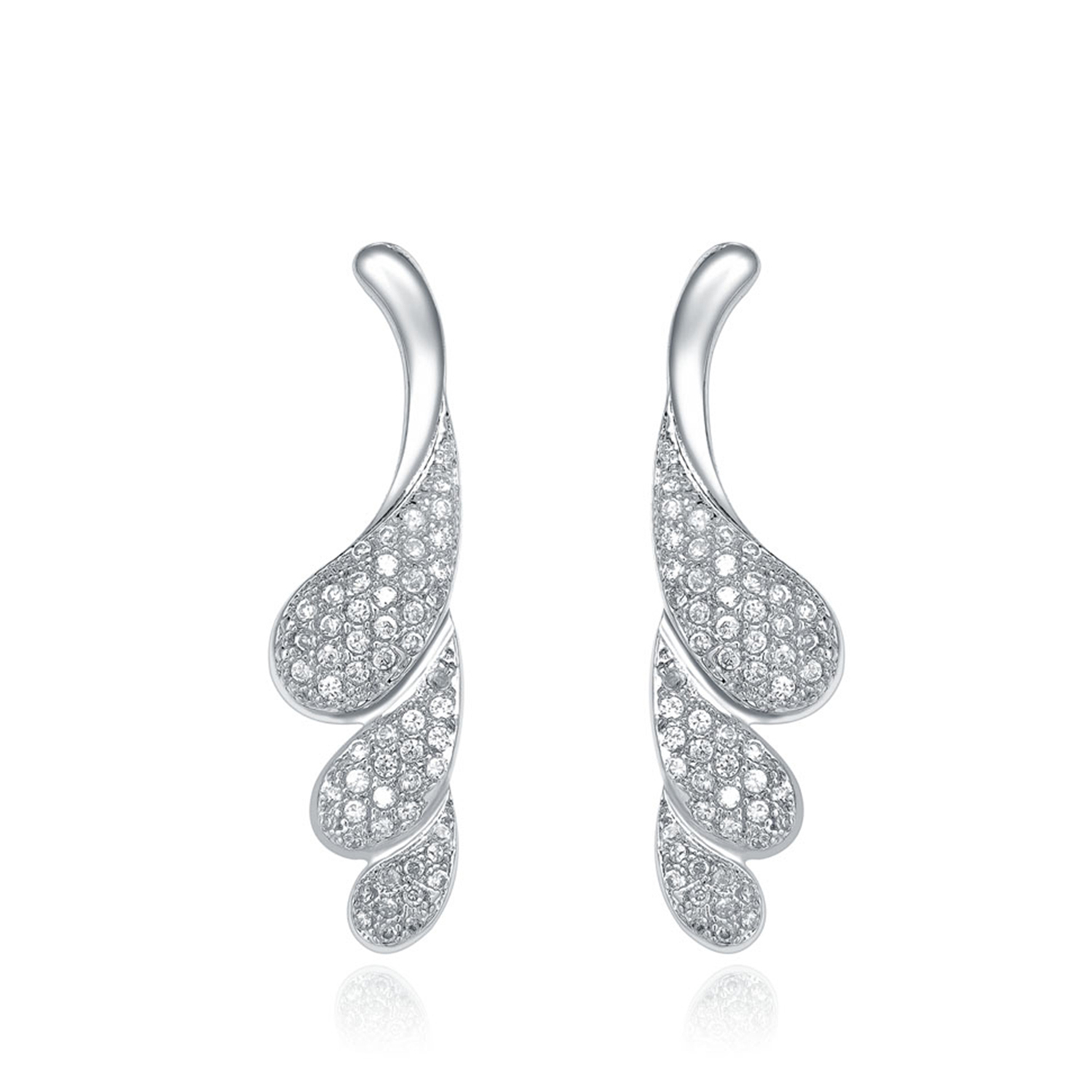 Manufacturer Direct Sales 925 Sterling Silver Bling Water Drop CZ Earring Women Earring Drop Jewelry(图4)