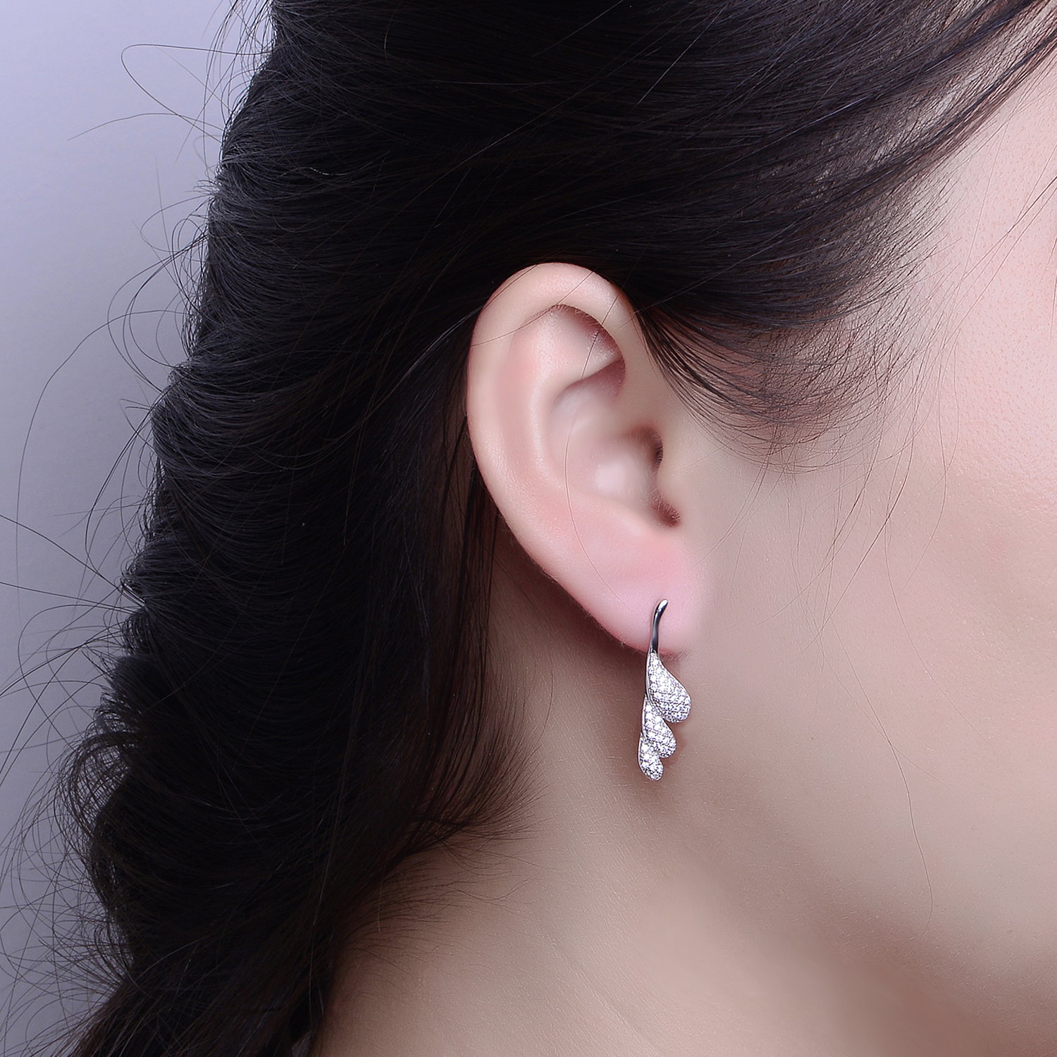 Manufacturer Direct Sales 925 Sterling Silver Bling Water Drop CZ Earring Women Earring Drop Jewelry(图6)