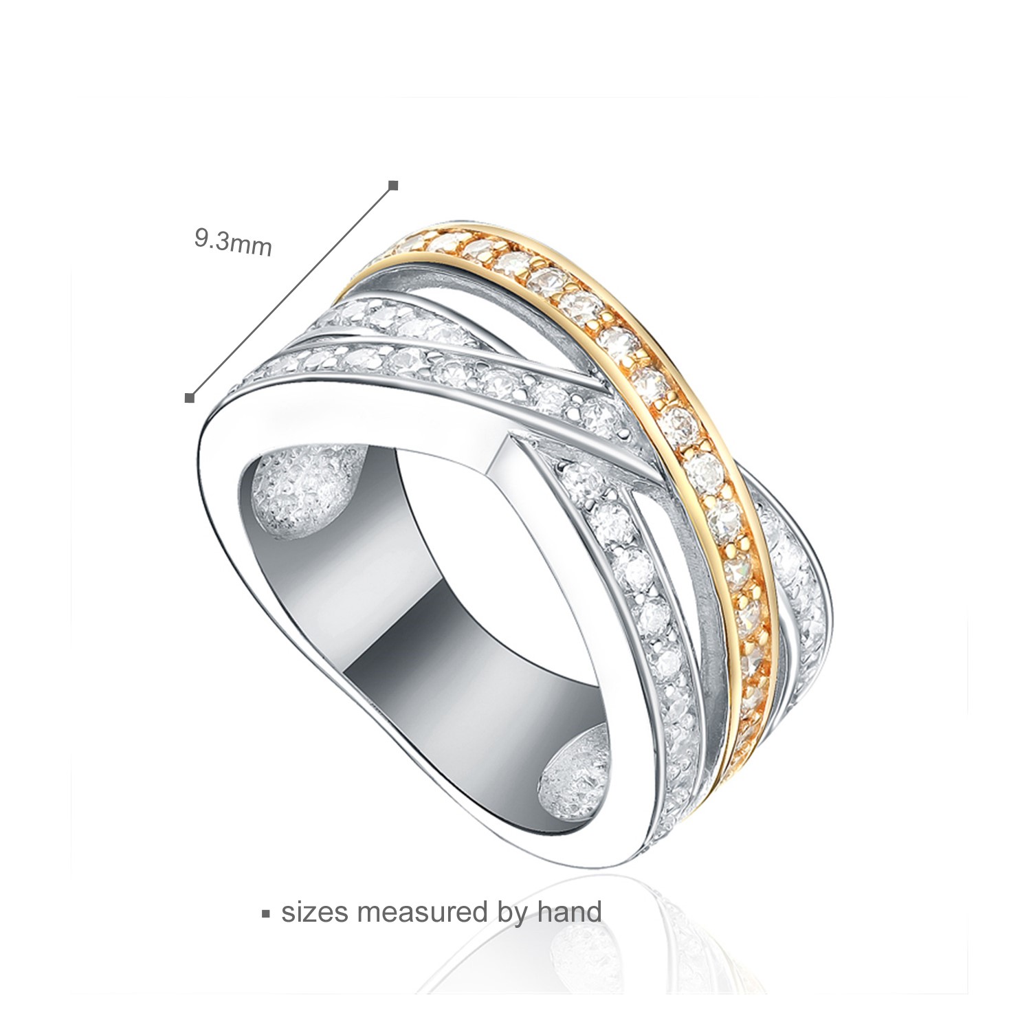 Newest Design Infinity Shape Cross Ring Female Fashion Two Tone Color jewelry Women Ring(图4)